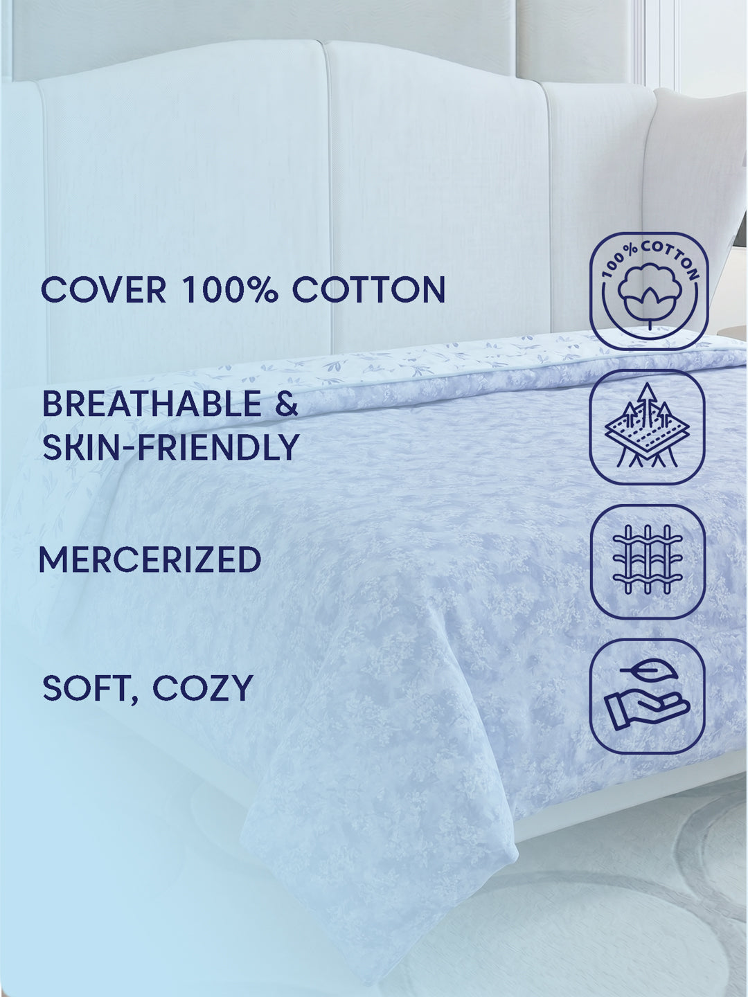 Prestige Collection Premium Leaf Print 3 Ply 136 TC Double Bed Dohar