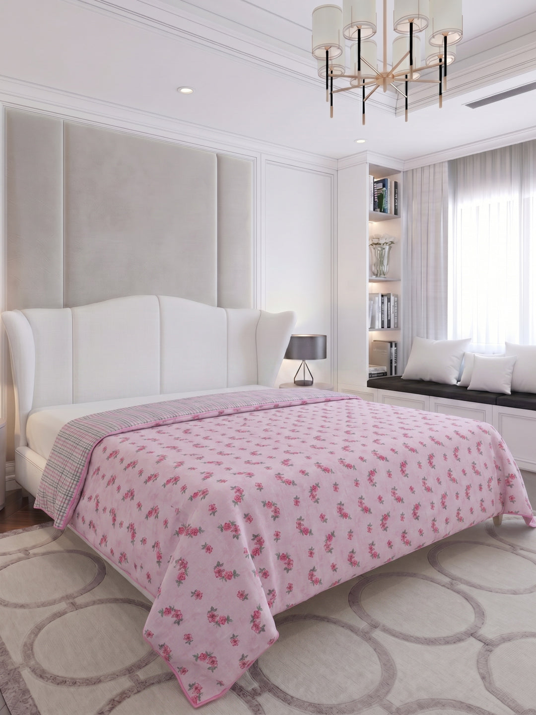 Prestige Collection Premium Floral Print 3 Ply 136 TC Double Bed Dohar