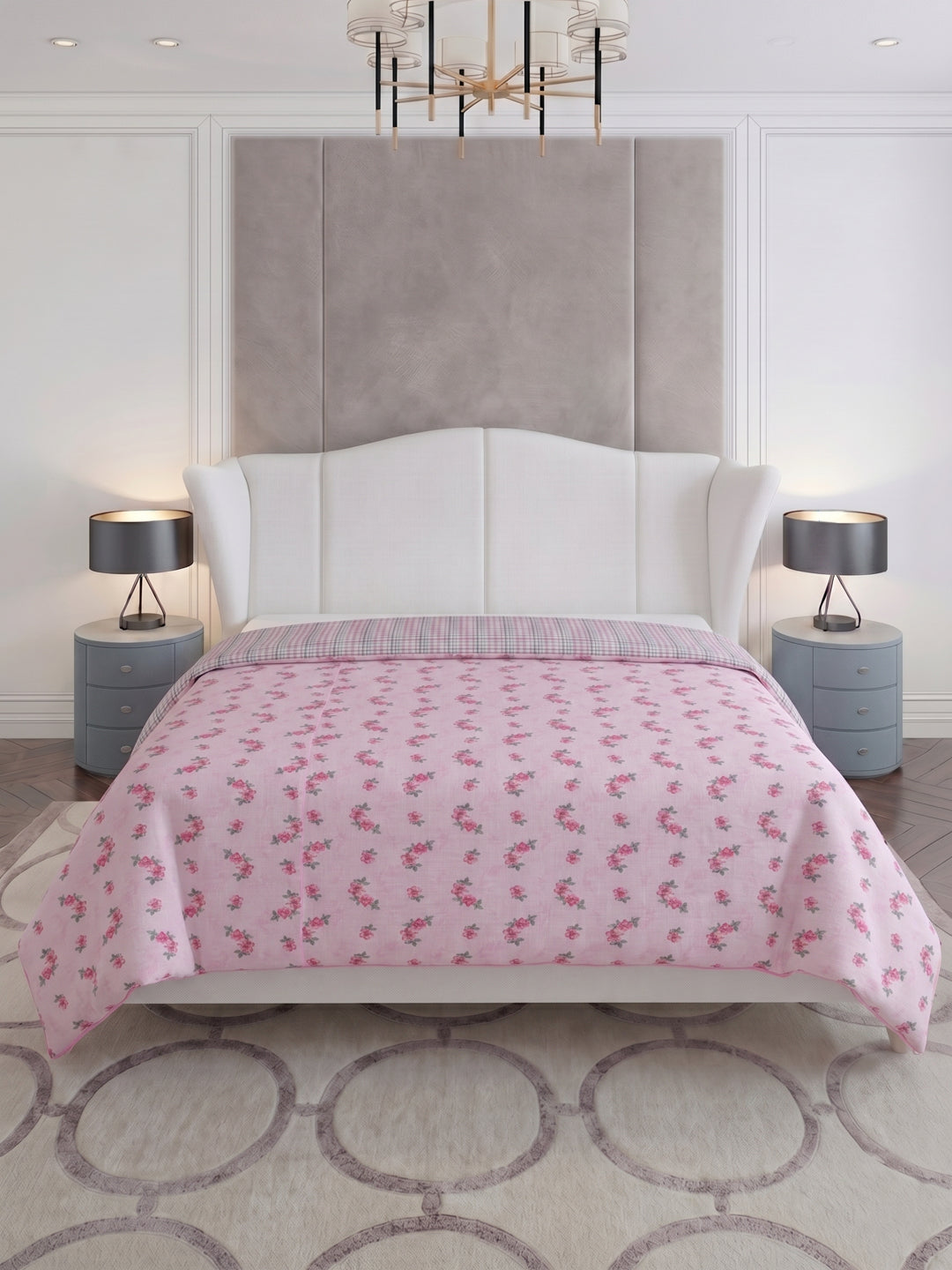 Prestige Collection Premium Floral Print 3 Ply 136 TC Double Bed Dohar