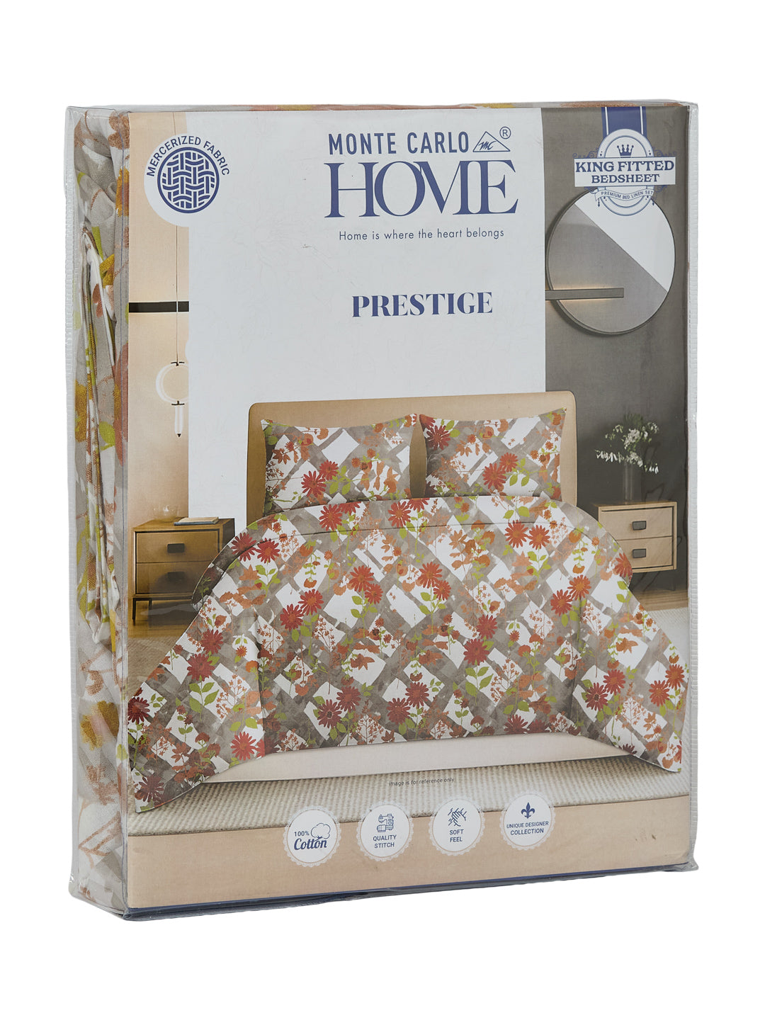 144 TC Pure Cotton King Size Bedsheet with 2 Pillow Covers Prestige Collection