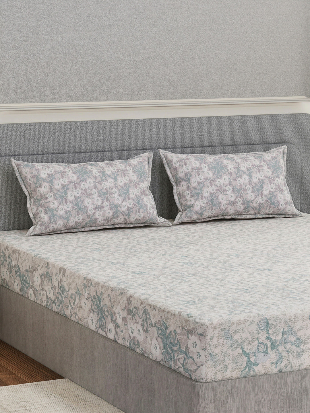 144 TC Pure Cotton King Size Bedsheet with 2 Pillow Covers Prestige Collection