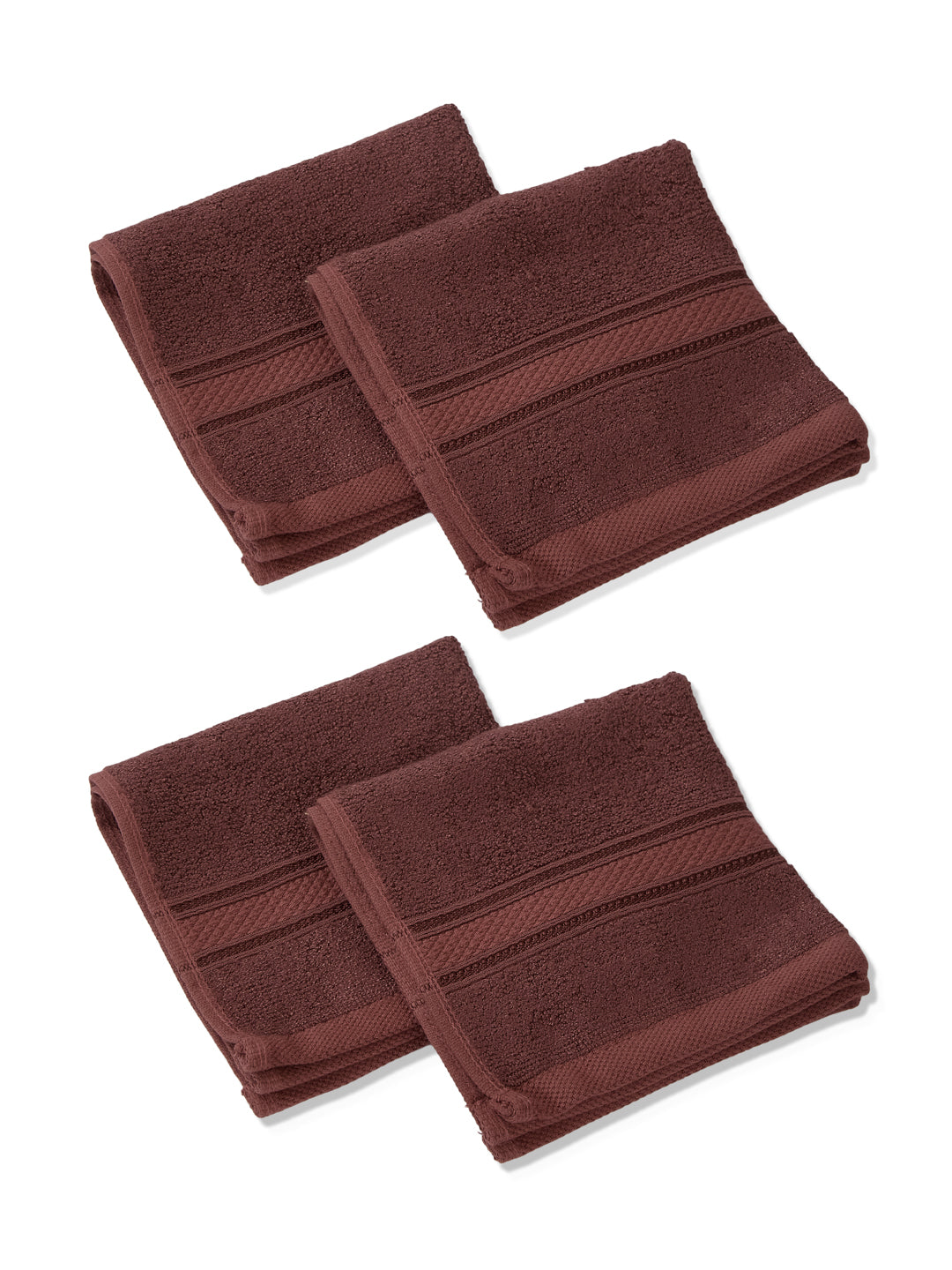 Luxury Deep Taupe Solid 600 GSM Face Towel 4 Pc Set (Eco Bamboo Collection)