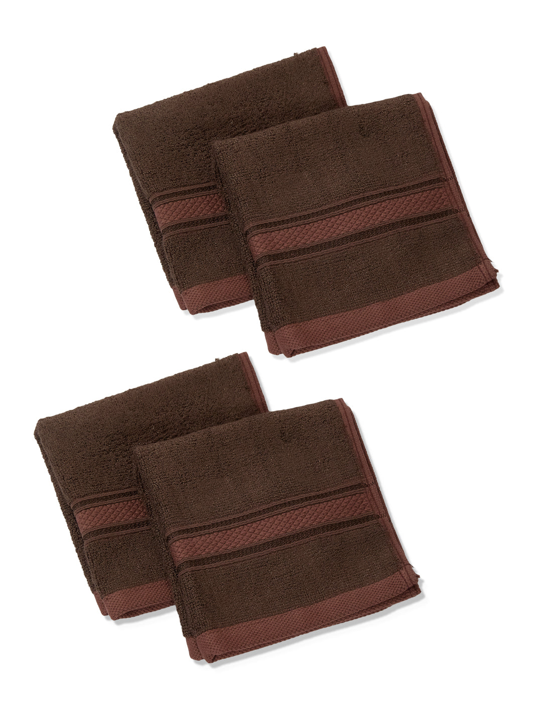 Luxury Camel Brown Solid 600 GSM Face Towel 4 Pc Set (Eco Bamboo Collection)