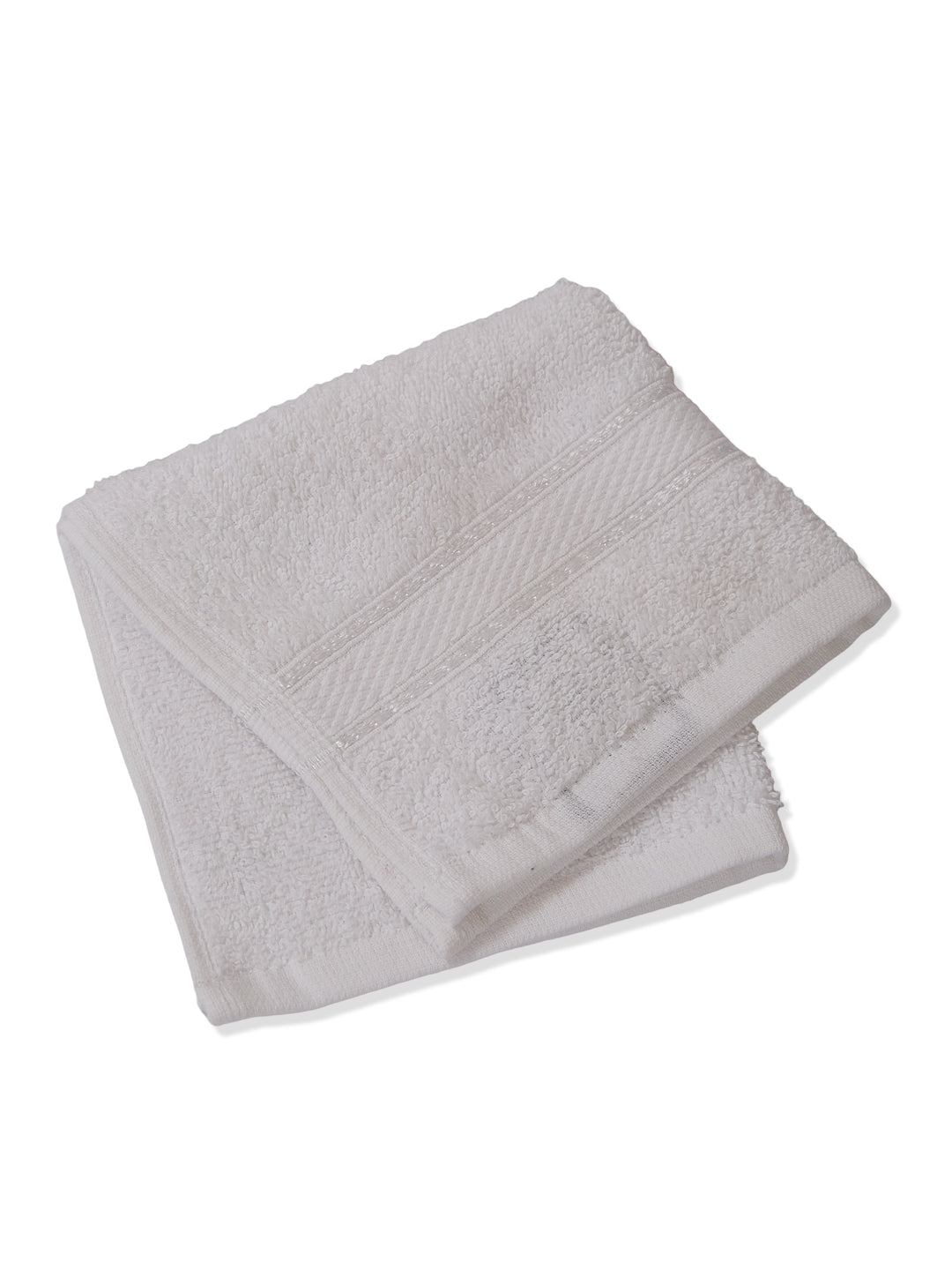 White Pure Cotton Solid 400 GSM Face Towel 4 Pc Set (Jasper Collection)