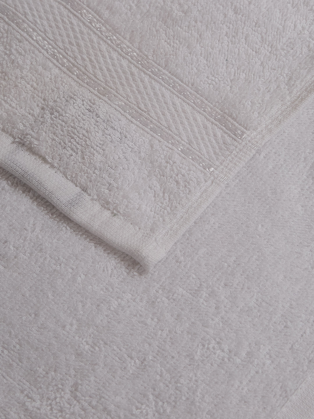 White Pure Cotton Solid 400 GSM Face Towel 4 Pc Set (Jasper Collection)