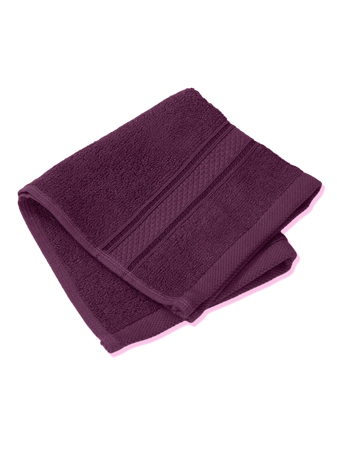Argyle Purple Pure Cotton Solid 400 GSM Face Towel 4 Pc Set (Jasper Collection)