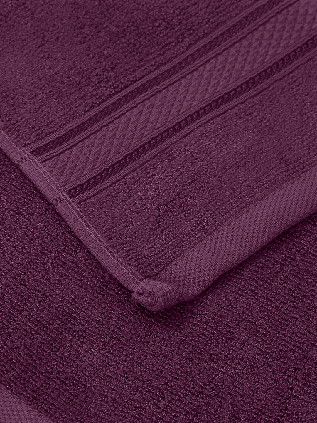 Argyle Purple Pure Cotton Solid 400 GSM Face Towel 4 Pc Set (Jasper Collection)