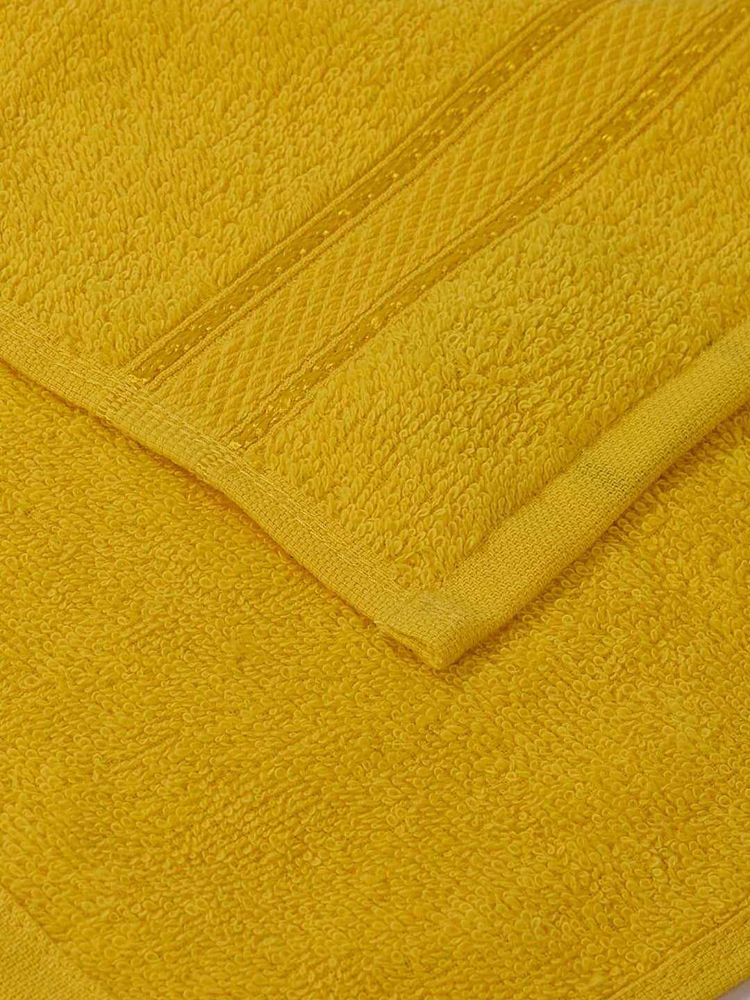 Yellow Pure Cotton Solid 400 GSM Face Towel 4 Pc Set (Jasper Collection)