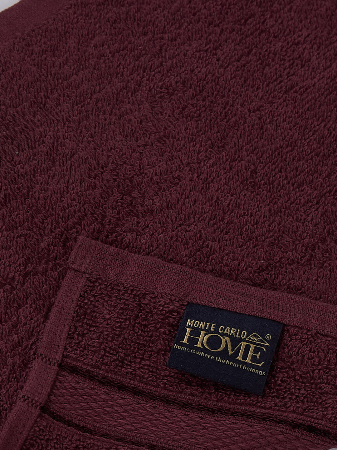 Burgundy Pure Cotton Solid 400 GSM Face Towel 4 Pc Set (Jasper Collection)
