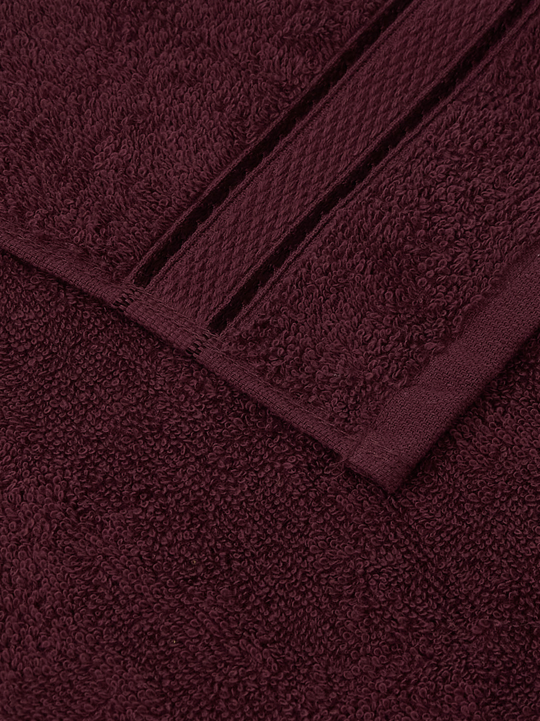 Burgundy Pure Cotton Solid 400 GSM Face Towel 4 Pc Set (Jasper Collection)