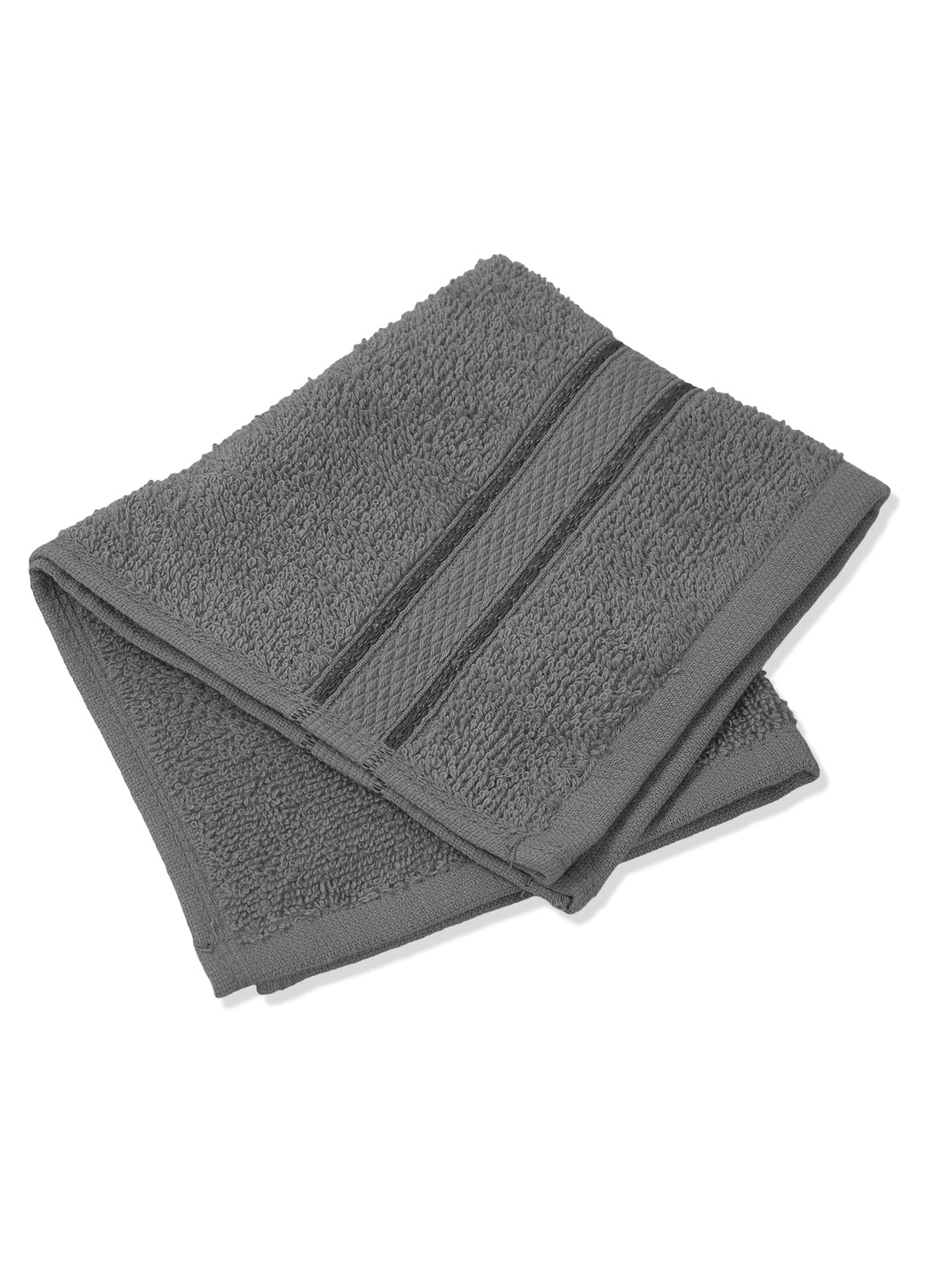 Grey Pure Cotton Solid 400 GSM Face Towel 4 Pc Set (Jasper Collection)