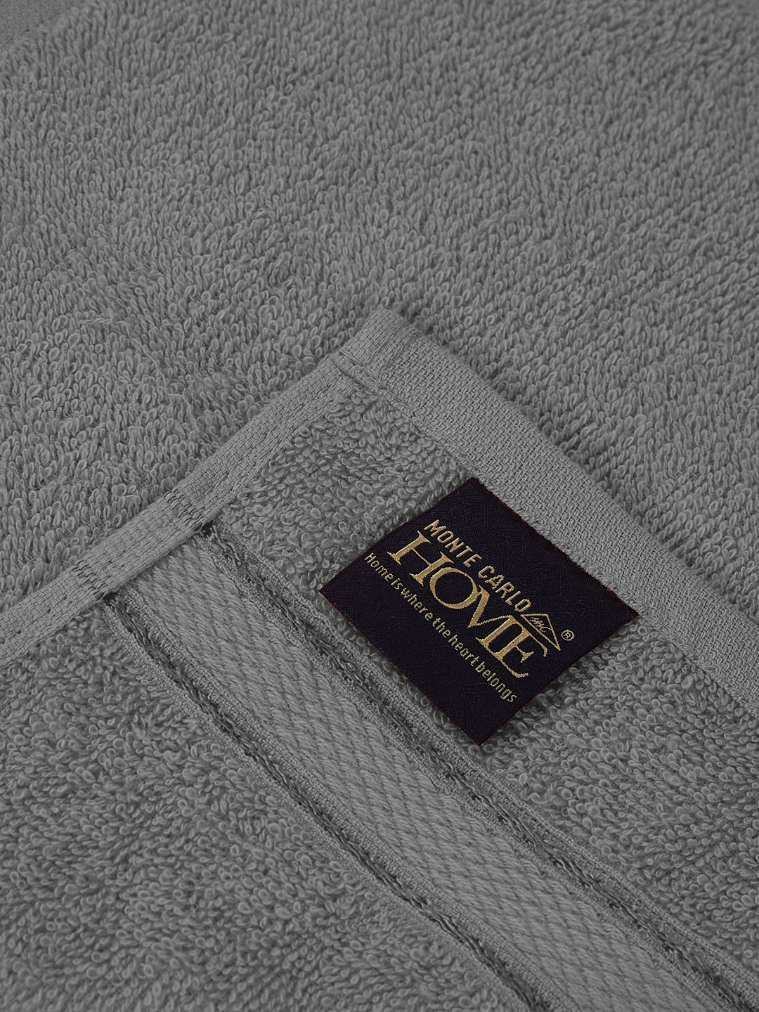 Grey Pure Cotton Solid 400 GSM Face Towel 4 Pc Set (Jasper Collection)