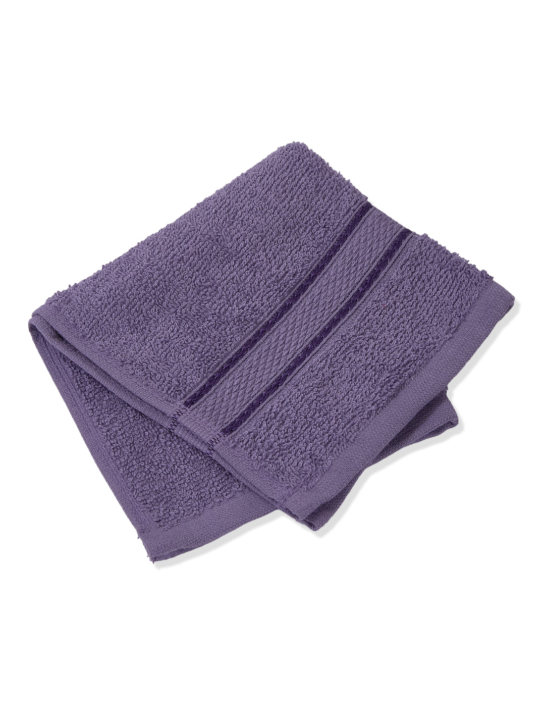 Purple Pure Cotton Solid 400 GSM Face Towel 4 Pc Set (Jasper Collection)