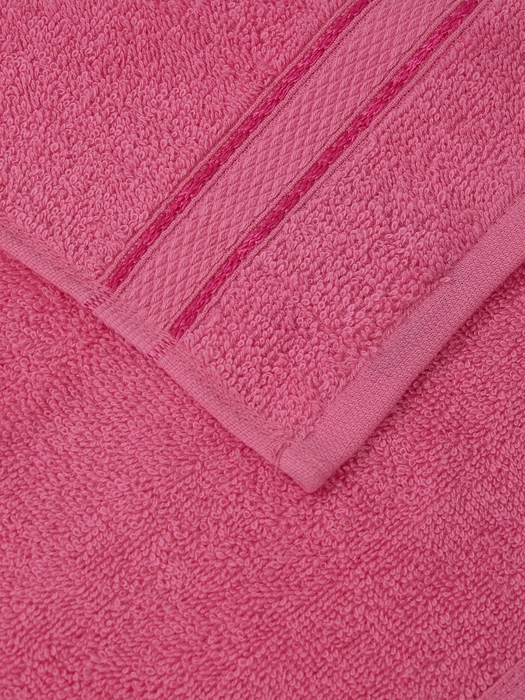 Pink Pure Cotton Solid 400 GSM Face Towel 4 Pc Set (Jasper Collection)