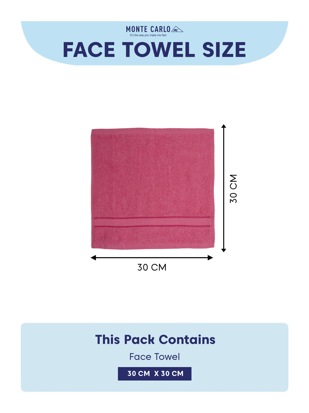 Pink Pure Cotton Solid 400 GSM Face Towel 4 Pc Set (Jasper Collection)