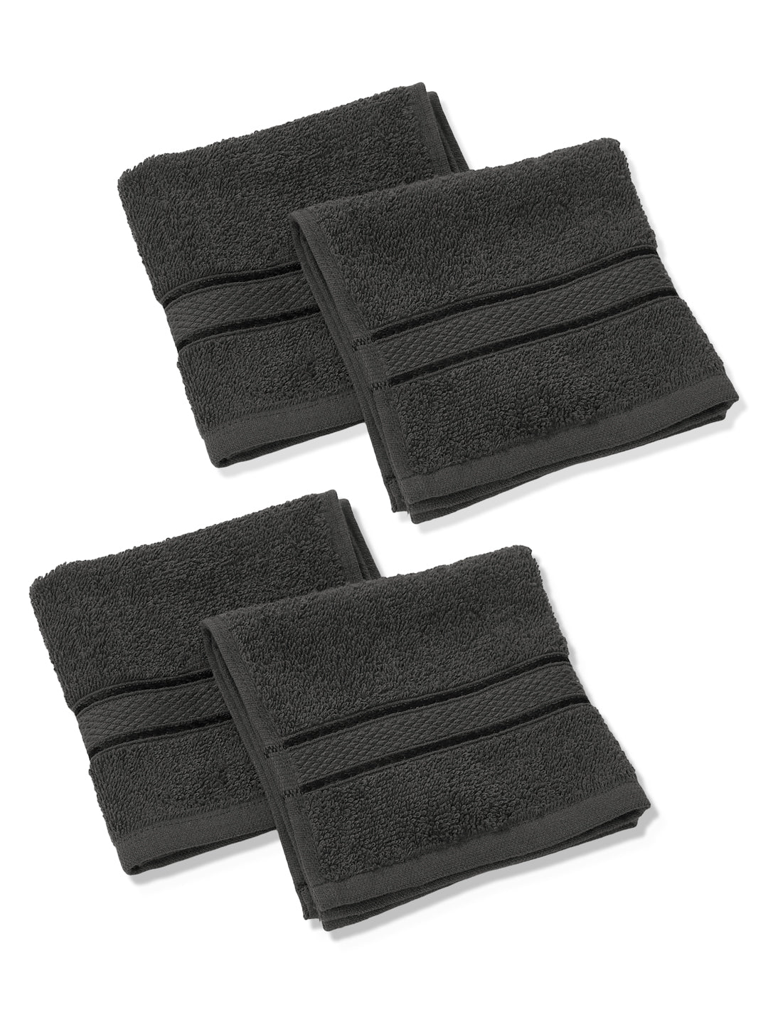 Green Pure Cotton Solid 400 GSM Face Towel 4 Pc Set (Jasper Collection)