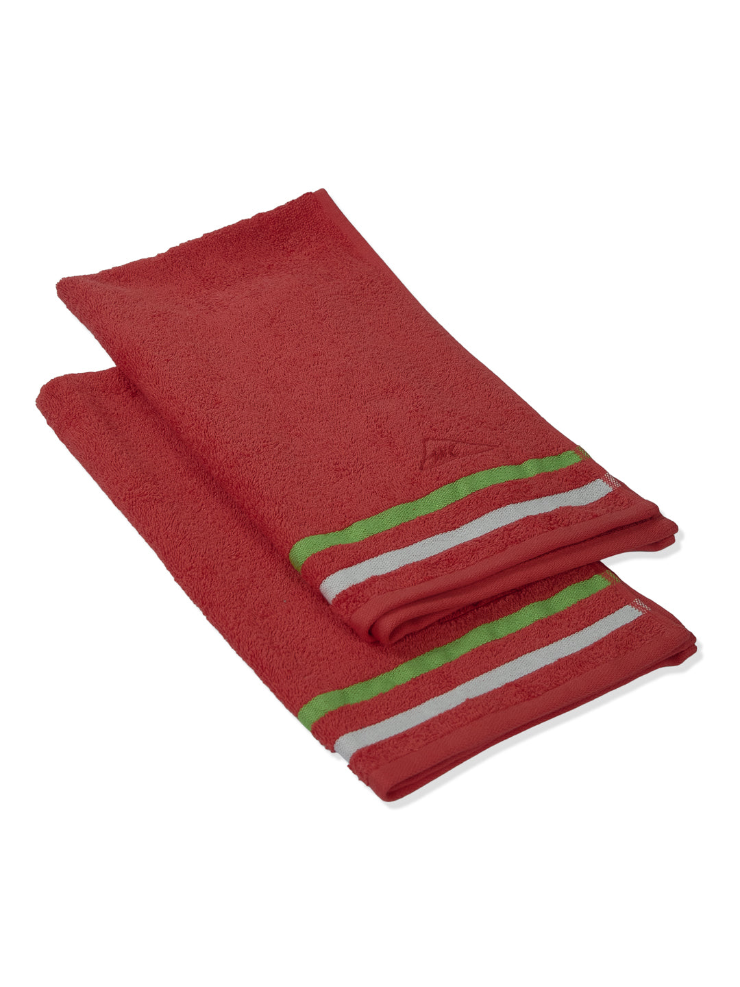 Red 100% Cotton Solid 400 GSM Gym Towel Active Dry 2 Pc Set Gift Box Pack with Free Bottle