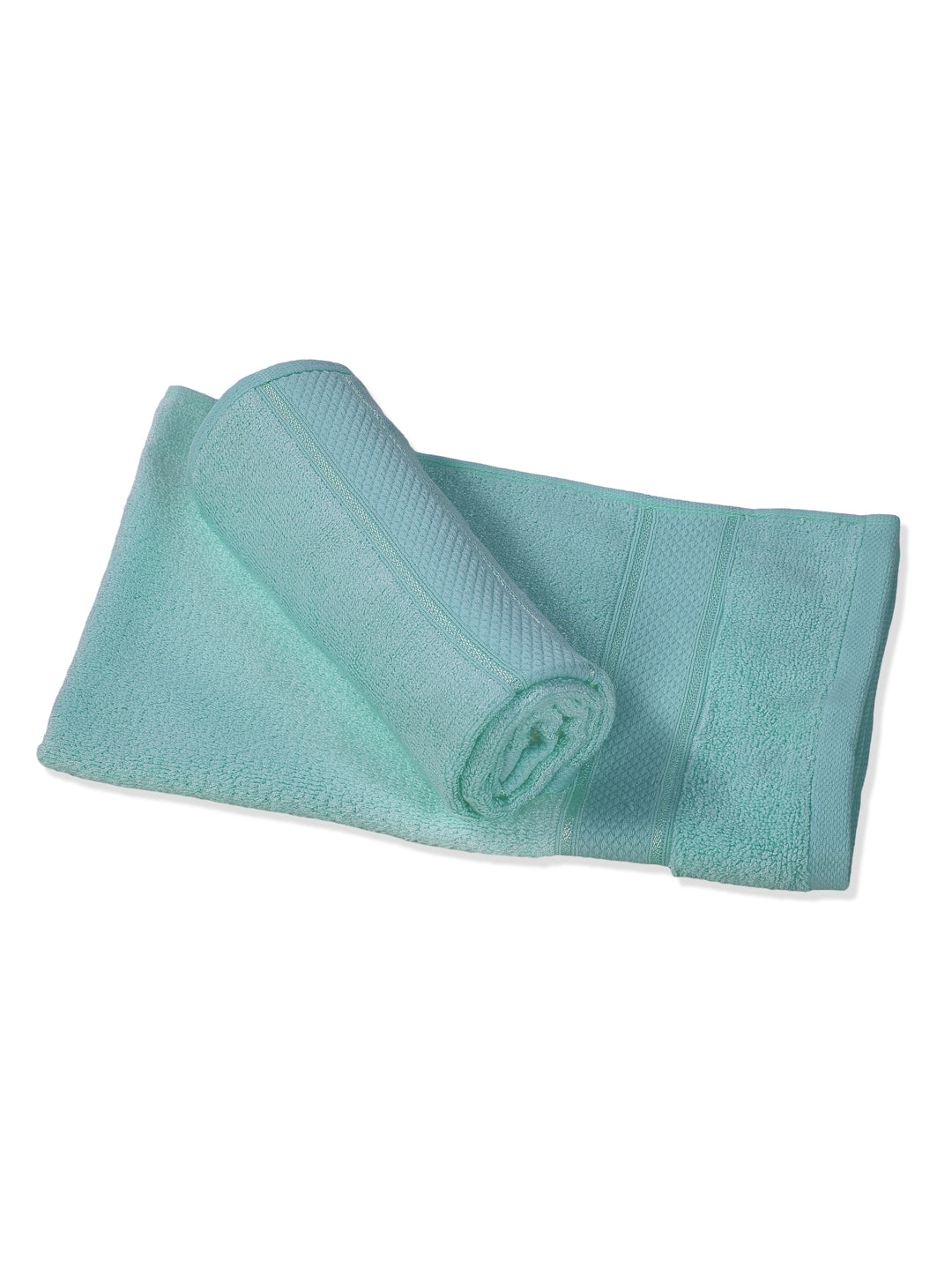 Premium Sea Green 100% Cotton Solid 525 GSM Hand Towel Amber 2 Pc Set Pvc Pack