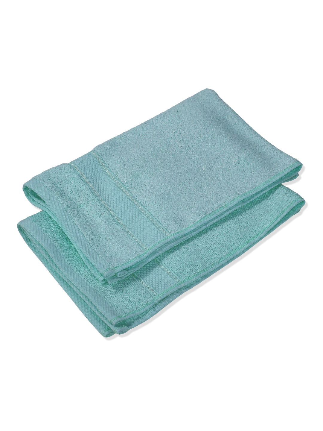 Premium Sea Green 100% Cotton Solid 525 GSM Hand Towel Amber 2 Pc Set Pvc Pack