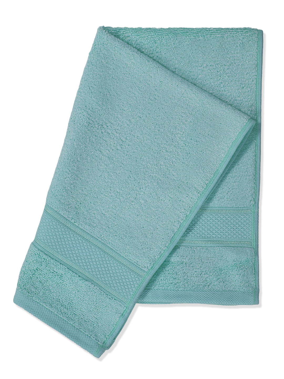 Premium Sea Green 100% Cotton Solid 525 GSM Hand Towel Amber 2 Pc Set Pvc Pack
