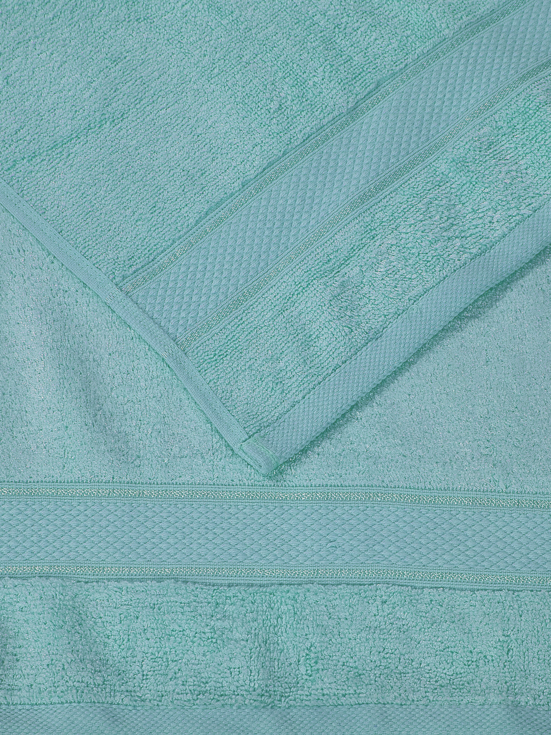 Premium Sea Green 100% Cotton Solid 525 GSM Hand Towel Amber 2 Pc Set Pvc Pack