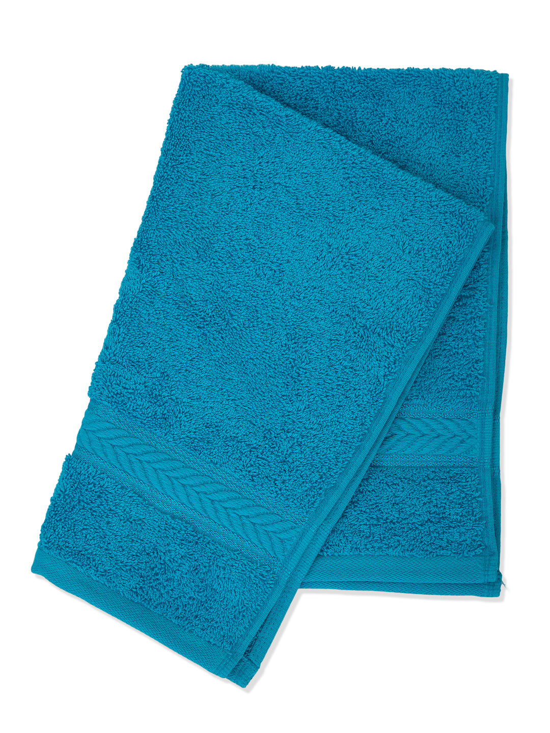 Premium Vivid Blue 100% Cotton Solid 525 GSM Hand Towel Amber 2 Pc Set Pvc Pack