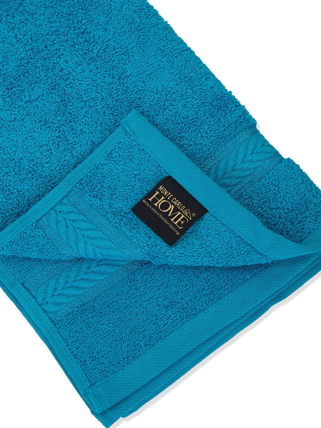 Premium Vivid Blue 100% Cotton Solid 525 GSM Hand Towel Amber 2 Pc Set Pvc Pack