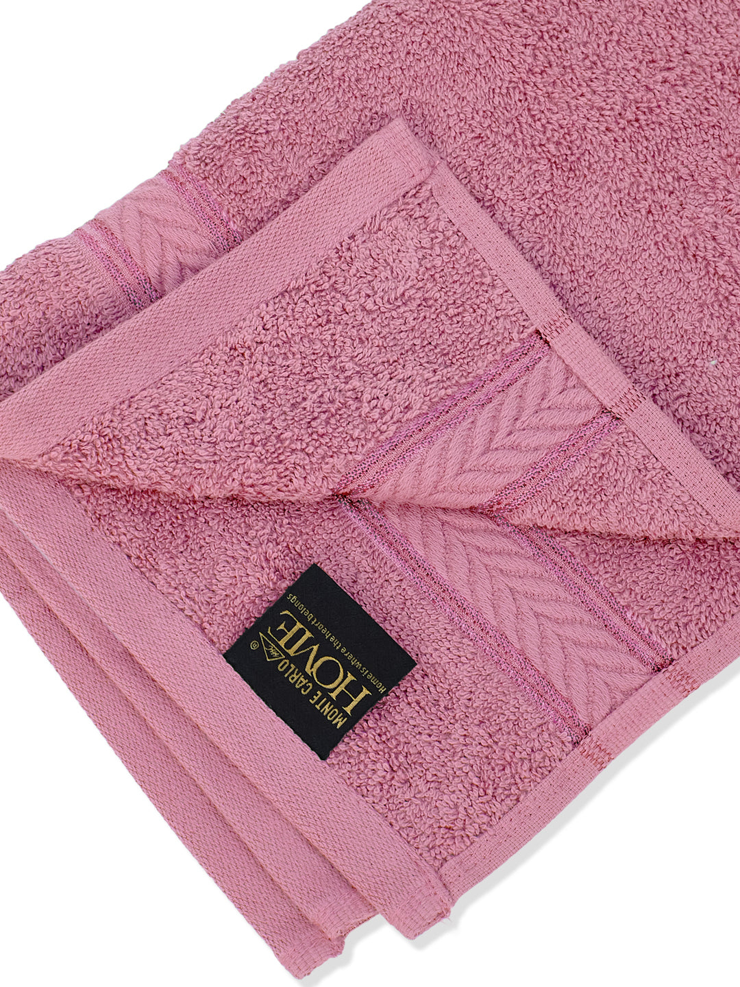 Premium Prism Pink 100% Cotton Solid 525 GSM Hand Towel Amber 2 Pc Set Pvc Pack