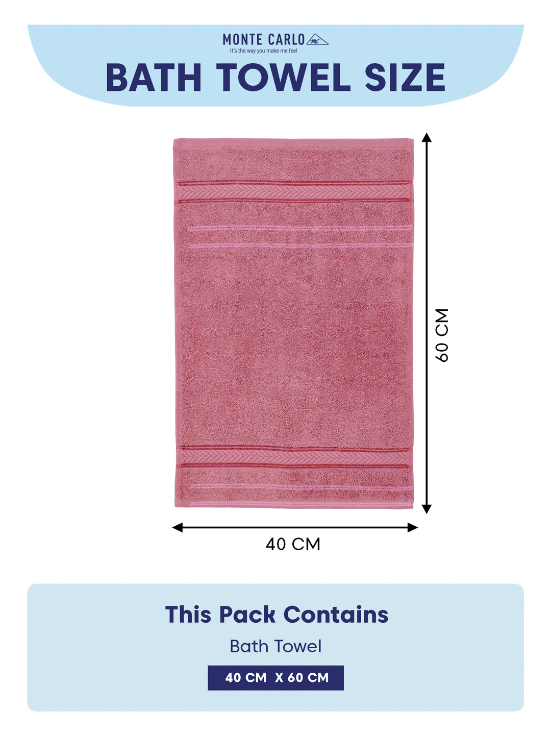 Premium Prism Pink 100% Cotton Solid 525 GSM Hand Towel Amber 2 Pc Set Pvc Pack