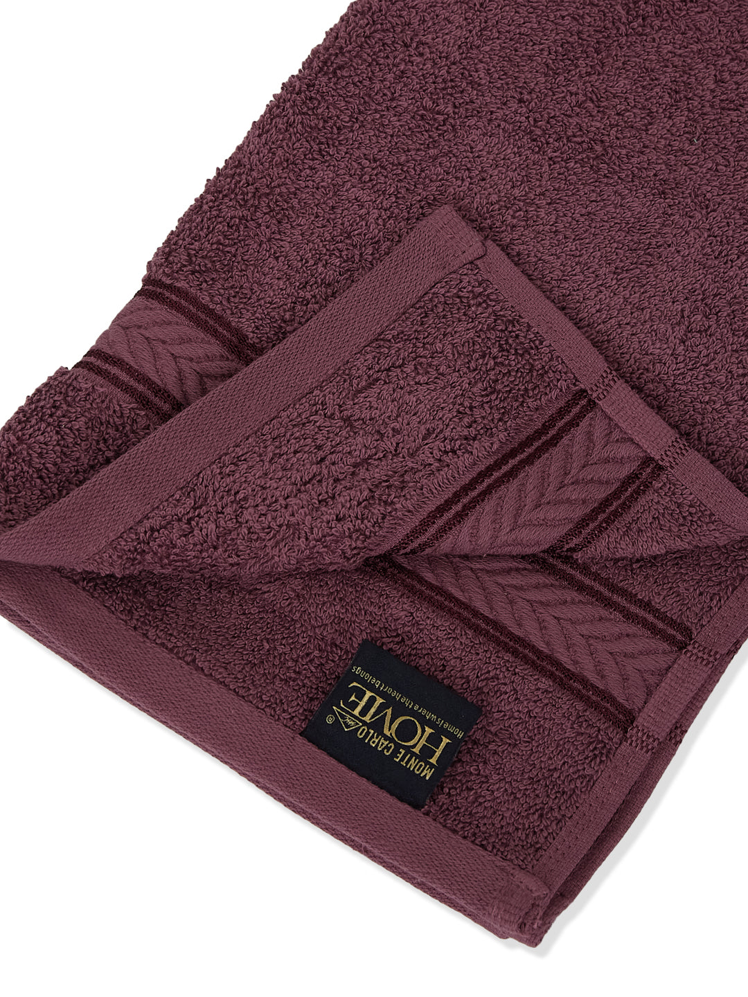 Premium Maroon 100% Cotton Solid 525 GSM Hand Towel Amber 2 Pc Set Pvc Pack