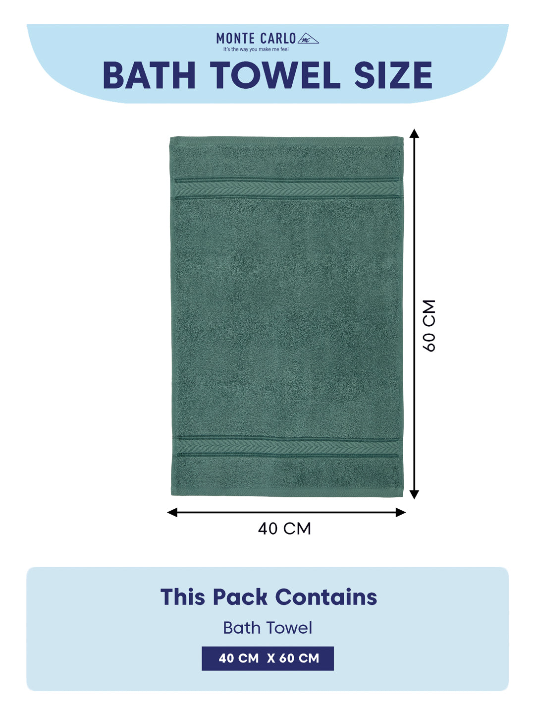 Premium Bristol Blue 100% Cotton Solid 525 GSM Hand Towel Amber 2 Pc Set Pvc Pack