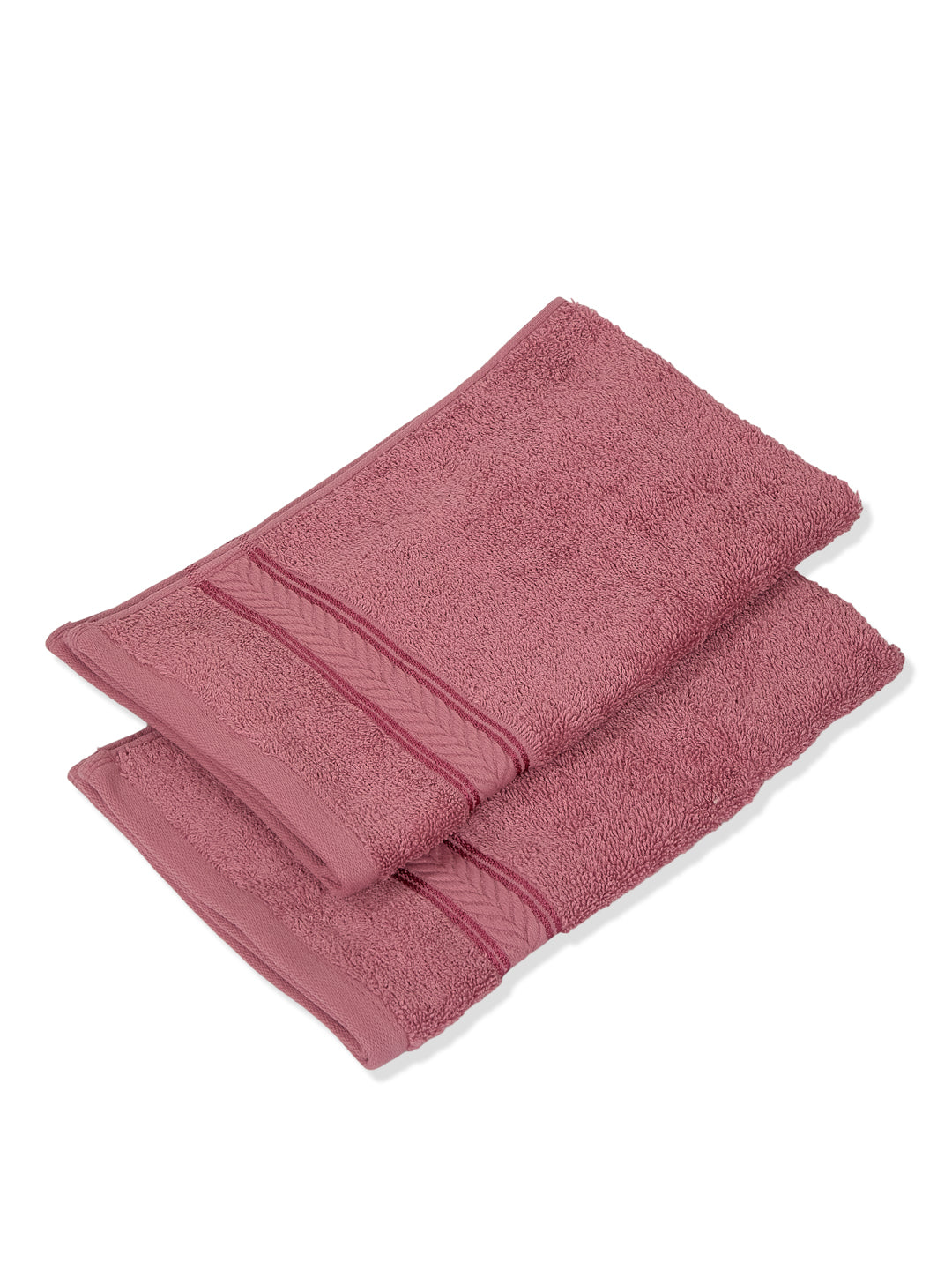 Premium Dusty Rose 100% Cotton Solid 525 GSM Hand Towel Amber 2 Pc Set Pvc Pack
