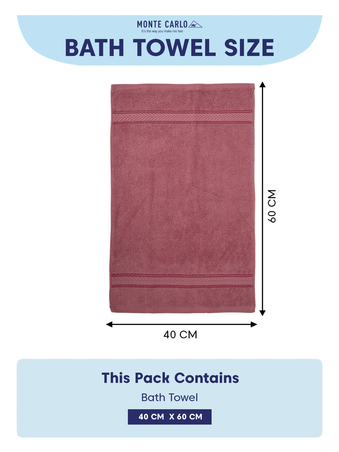 Premium Dusty Rose 100% Cotton Solid 525 GSM Hand Towel Amber 2 Pc Set Pvc Pack