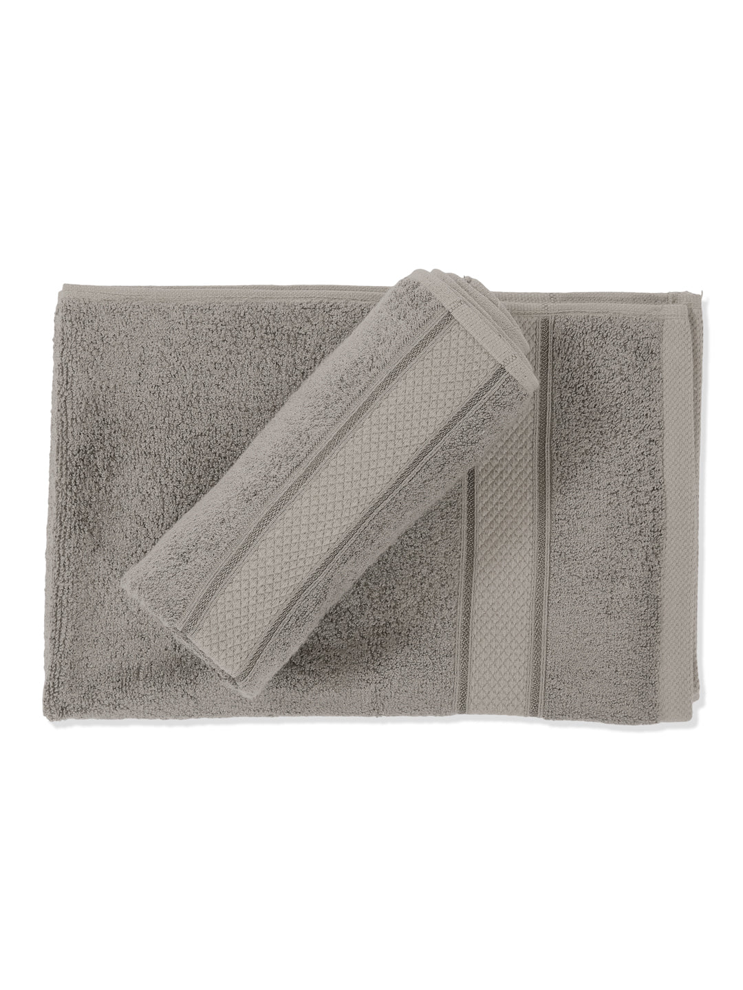 Luxury Light Grey Bamboo Cotton Solid 600 GSM Hand Towel Eco Bamboo 2 Pc Set Pvc Pack