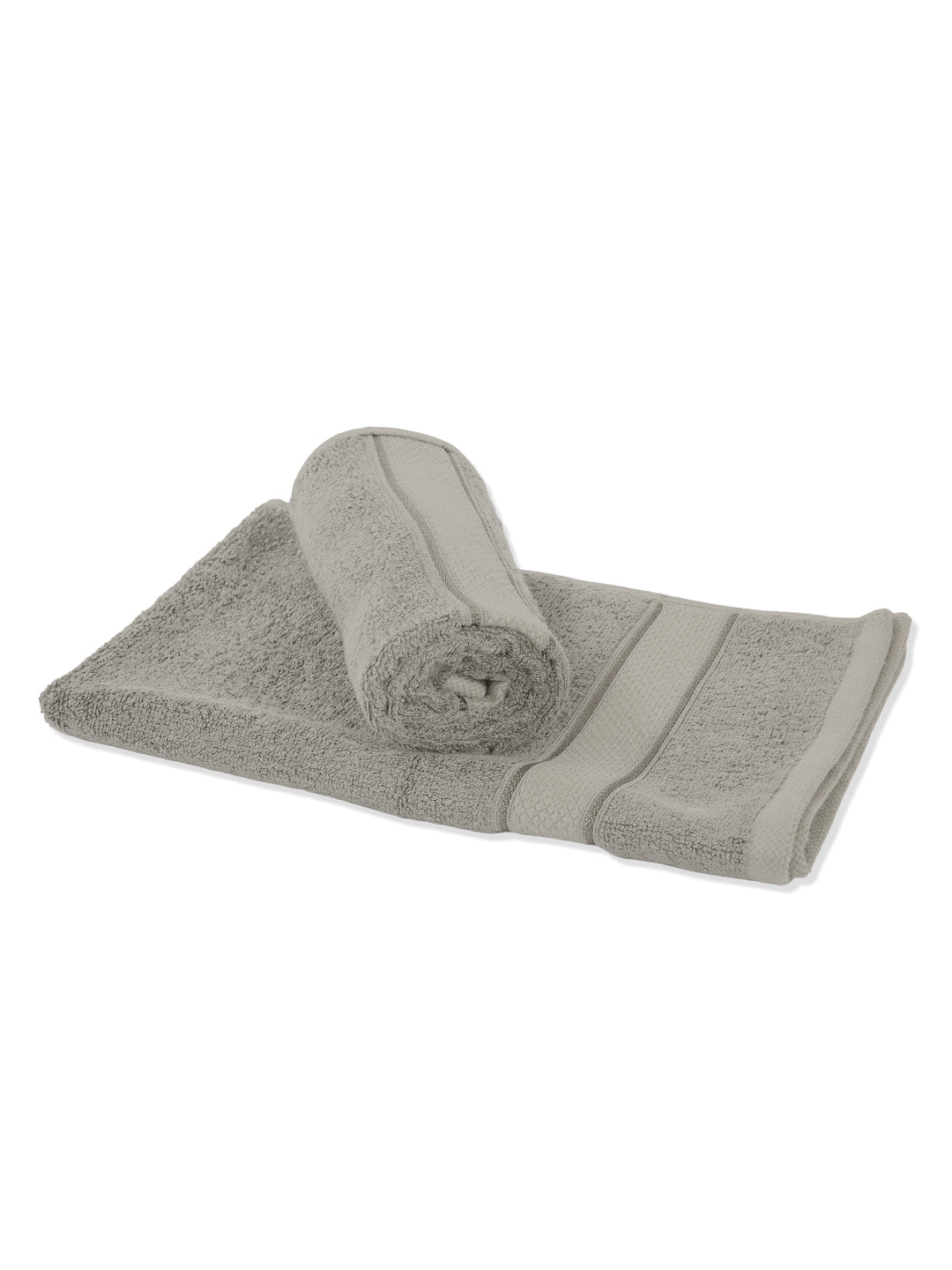 Luxury Light Grey Bamboo Cotton Solid 600 GSM Hand Towel Eco Bamboo 2 Pc Set Pvc Pack