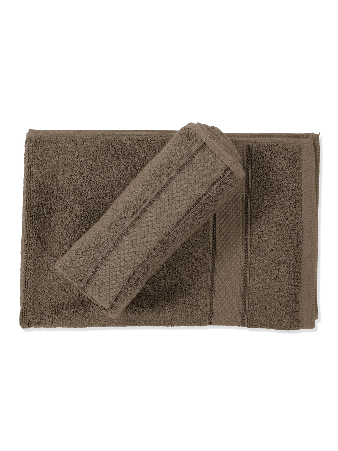Luxury Brown Bamboo Cotton Solid 600 GSM Hand Towel Eco Bamboo 2 Pc Set Pvc Pack