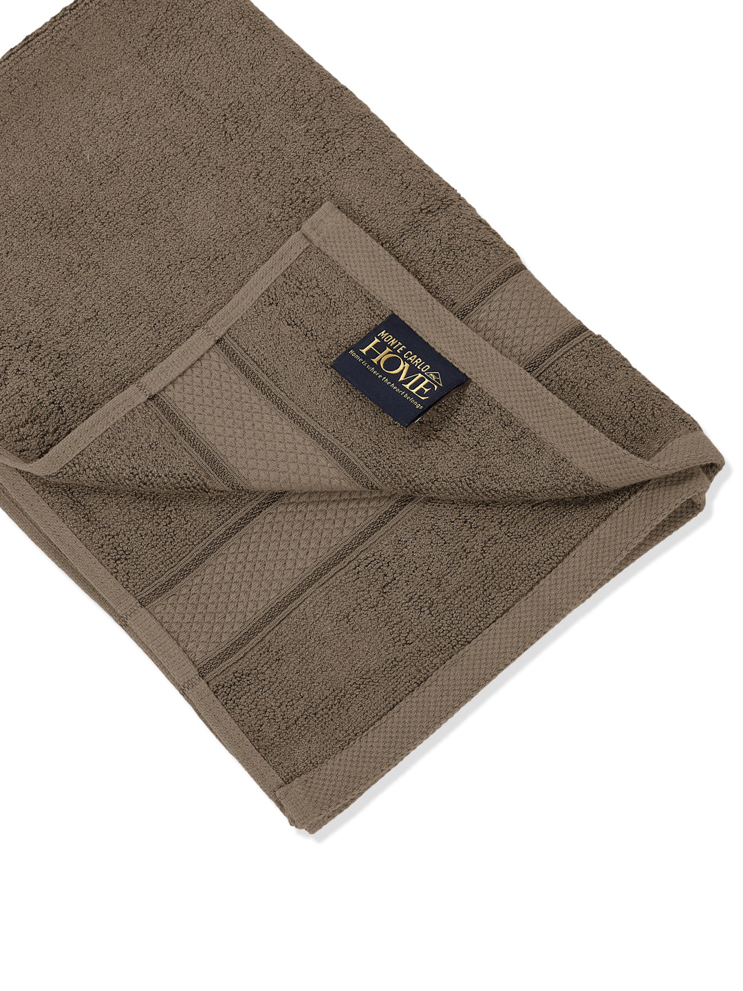 Luxury Brown Bamboo Cotton Solid 600 GSM Hand Towel Eco Bamboo 2 Pc Set Pvc Pack
