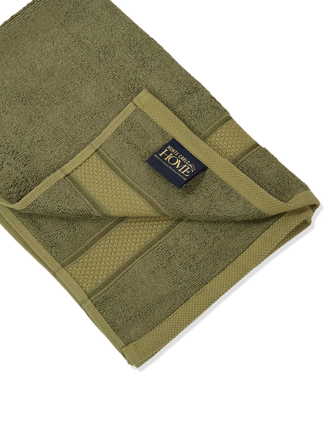 Luxury Olive Bamboo Cotton Solid 600 GSM Hand Towel Eco Bamboo 2 Pc Set Pvc Pack