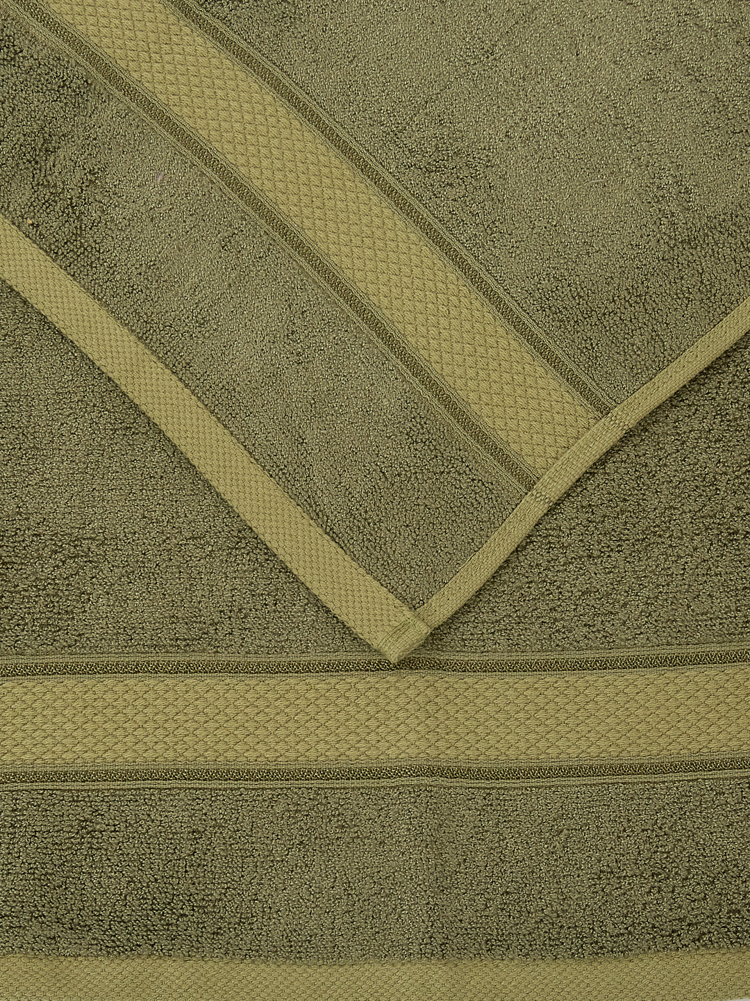 Luxury Olive Bamboo Cotton Solid 600 GSM Hand Towel Eco Bamboo 2 Pc Set Pvc Pack