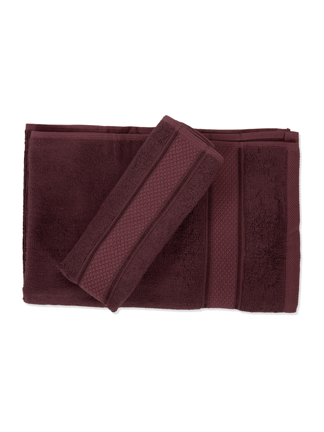 Luxury Rose Brown Bamboo Cotton Solid 600 GSM Hand Towel Eco Bamboo 2 Pc Set Pvc Pack