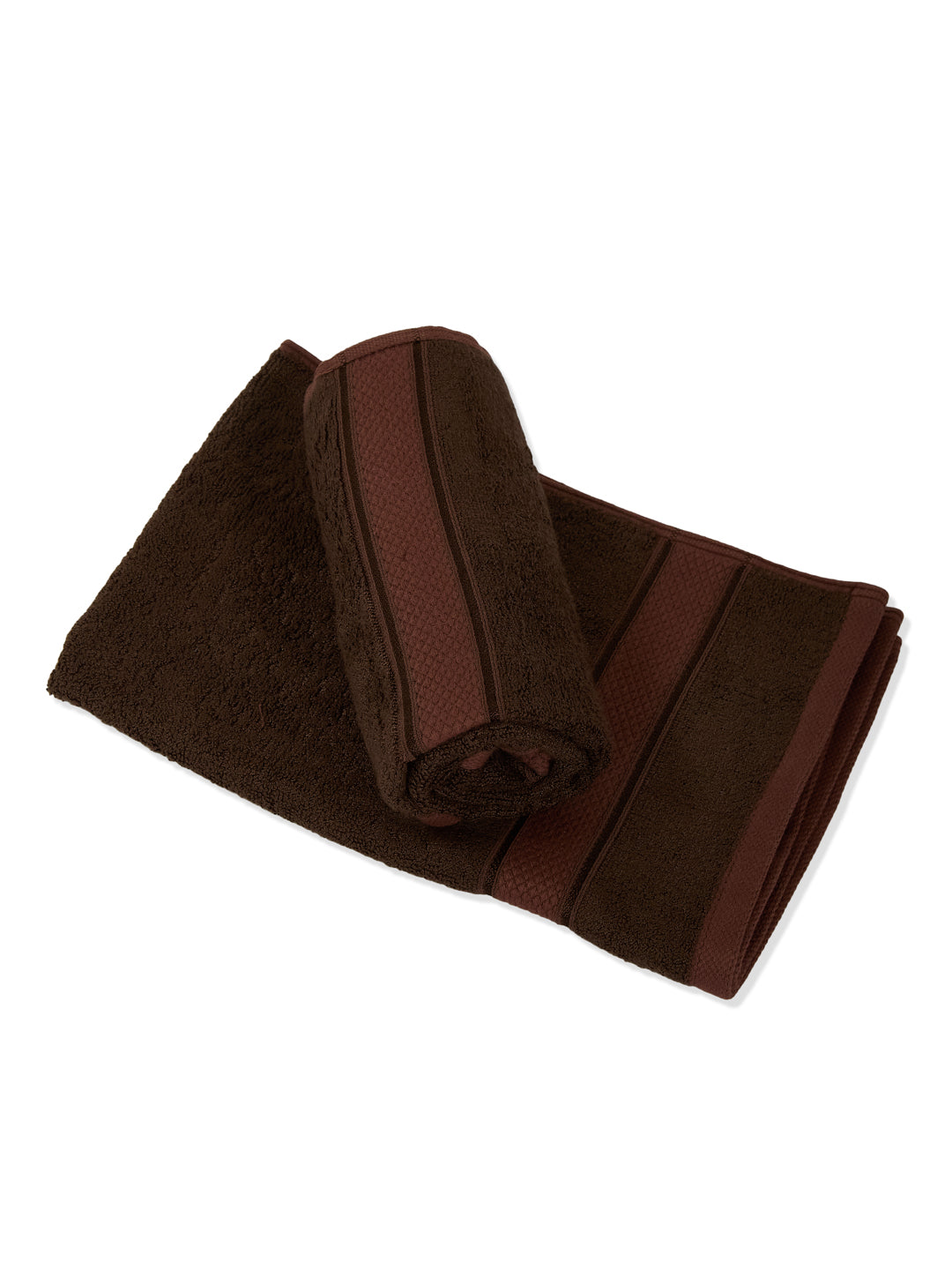 Luxury Dark Brown Bamboo Cotton Solid 600 GSM Hand Towel Eco Bamboo 2 Pc Set Pvc Pack