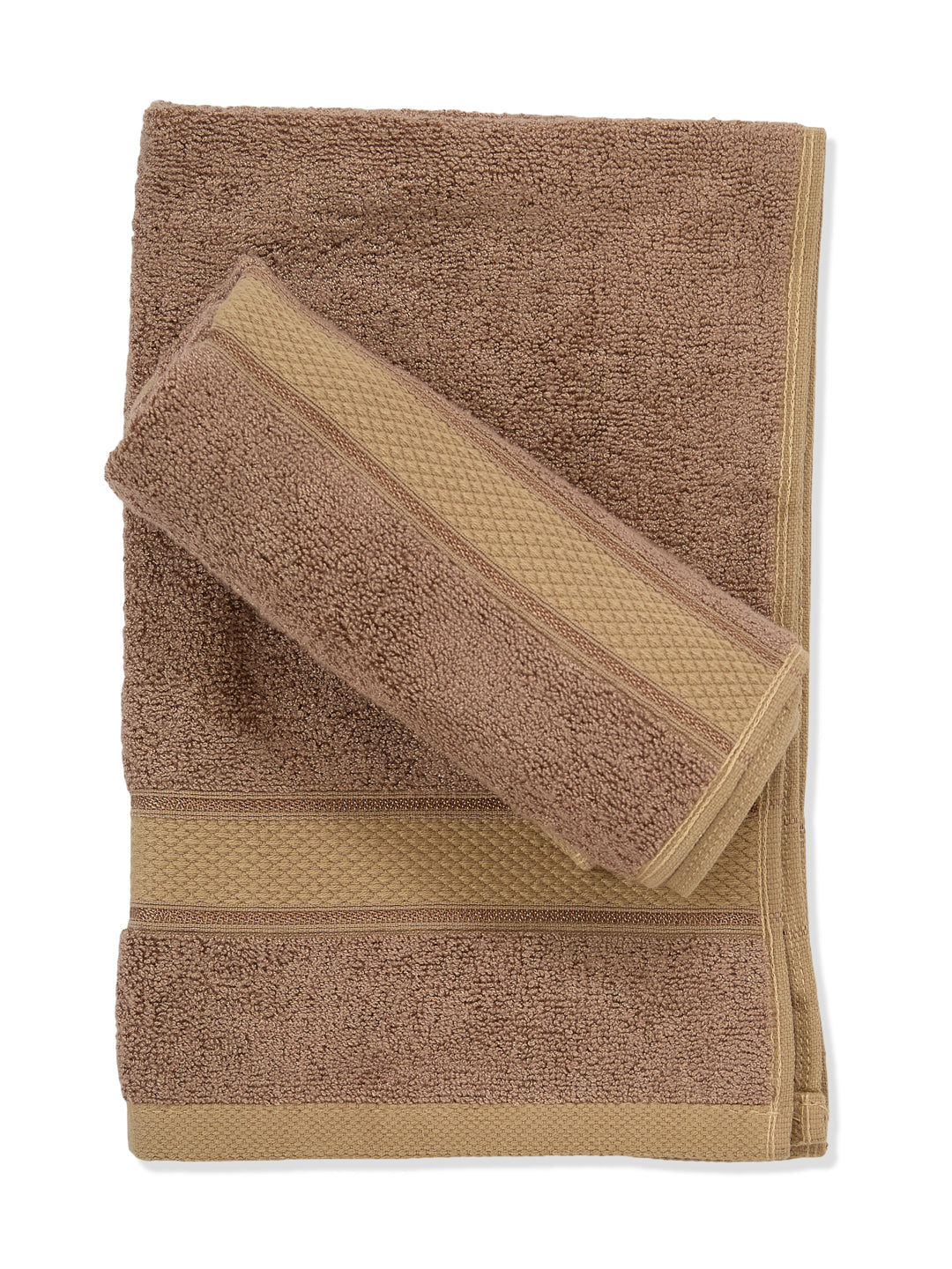 Luxury Camel Brown Bamboo Cotton Solid 600 GSM Hand Towel Eco Bamboo 2 Pc Set Pvc Pack