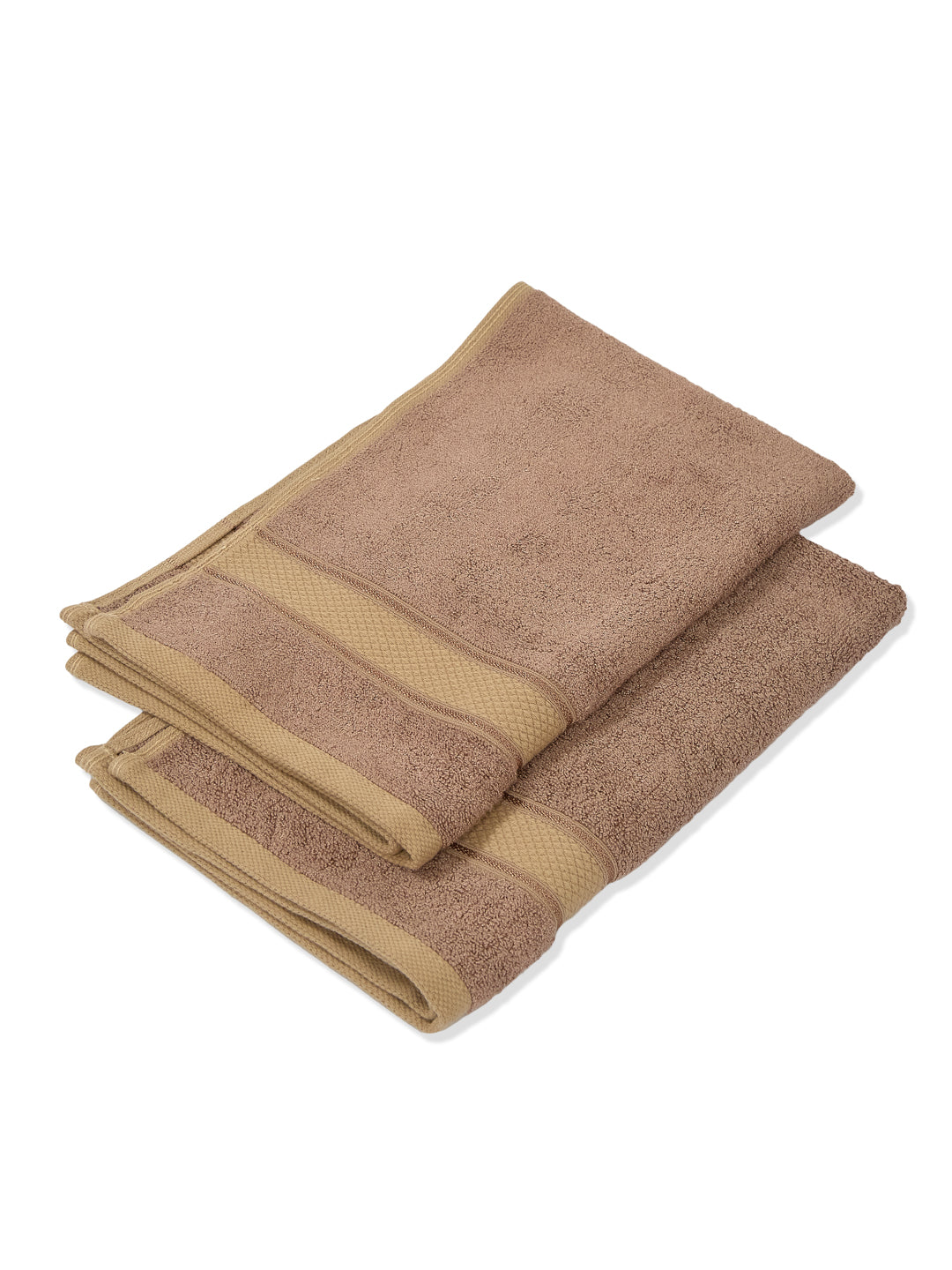 Luxury Camel Brown Bamboo Cotton Solid 600 GSM Hand Towel Eco Bamboo 2 Pc Set Pvc Pack