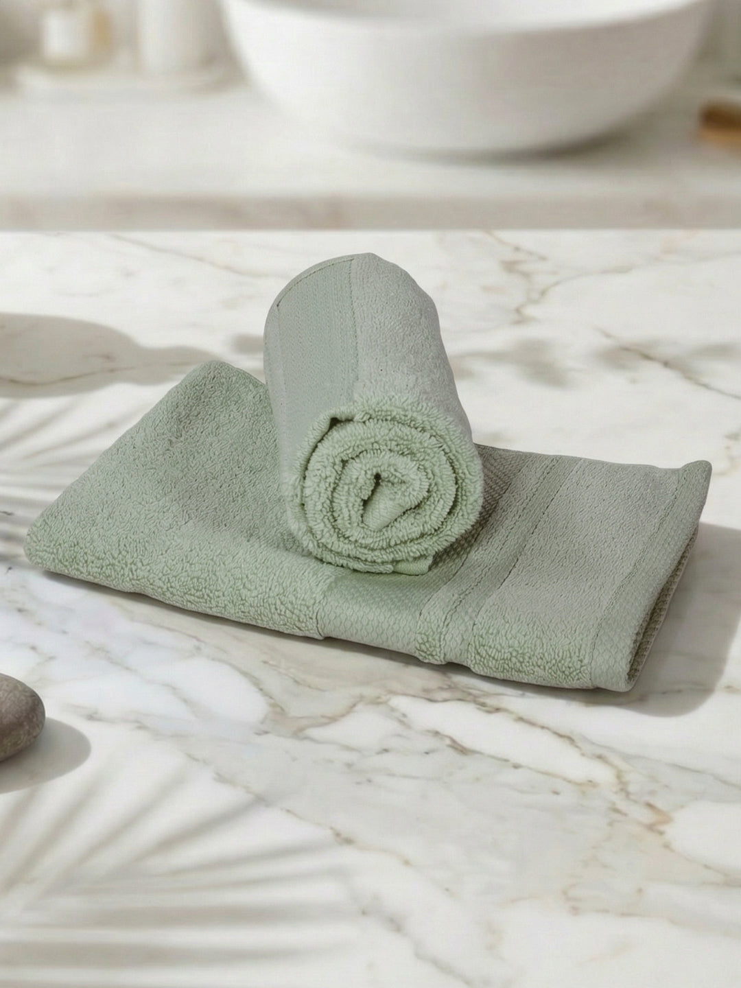 Luxury Sea Green 100% Cotton Solid 625 GSM Hand Towel Eusapia 2 Pc Set Box Pack