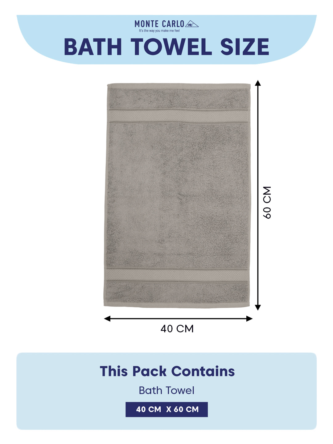Luxury Light Grey 100% Cotton Solid 625 GSM Hand Towel Eusapia 2 Pc Set Box Pack