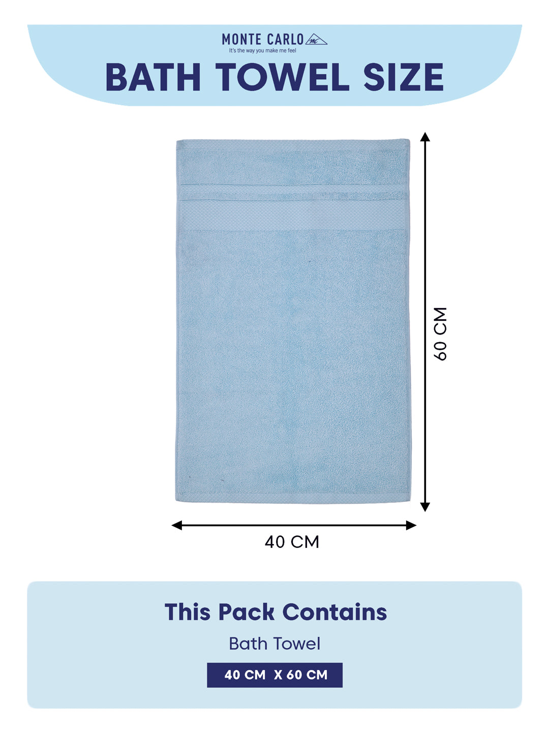 Luxury Light Blue 100% Cotton Solid 625 GSM Hand Towel Eusapia 2 Pc Set Box Pack