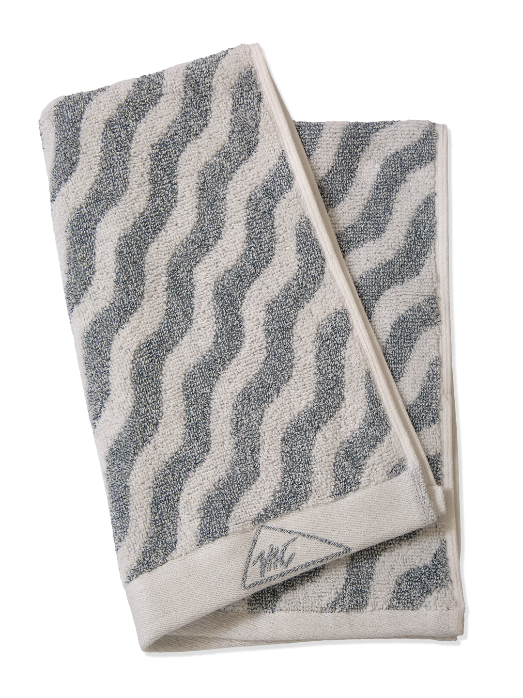 Premium Navy Blue & White Pure Cotton Self Design 500 GSM Hand Towel 2 Pc Set (Green Weave Collection)