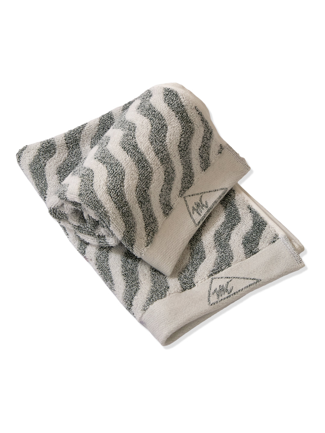 Premium Green & White Pure Cotton Self Design 500 GSM Hand Towel 2 Pc Set (Green Weave Collection)