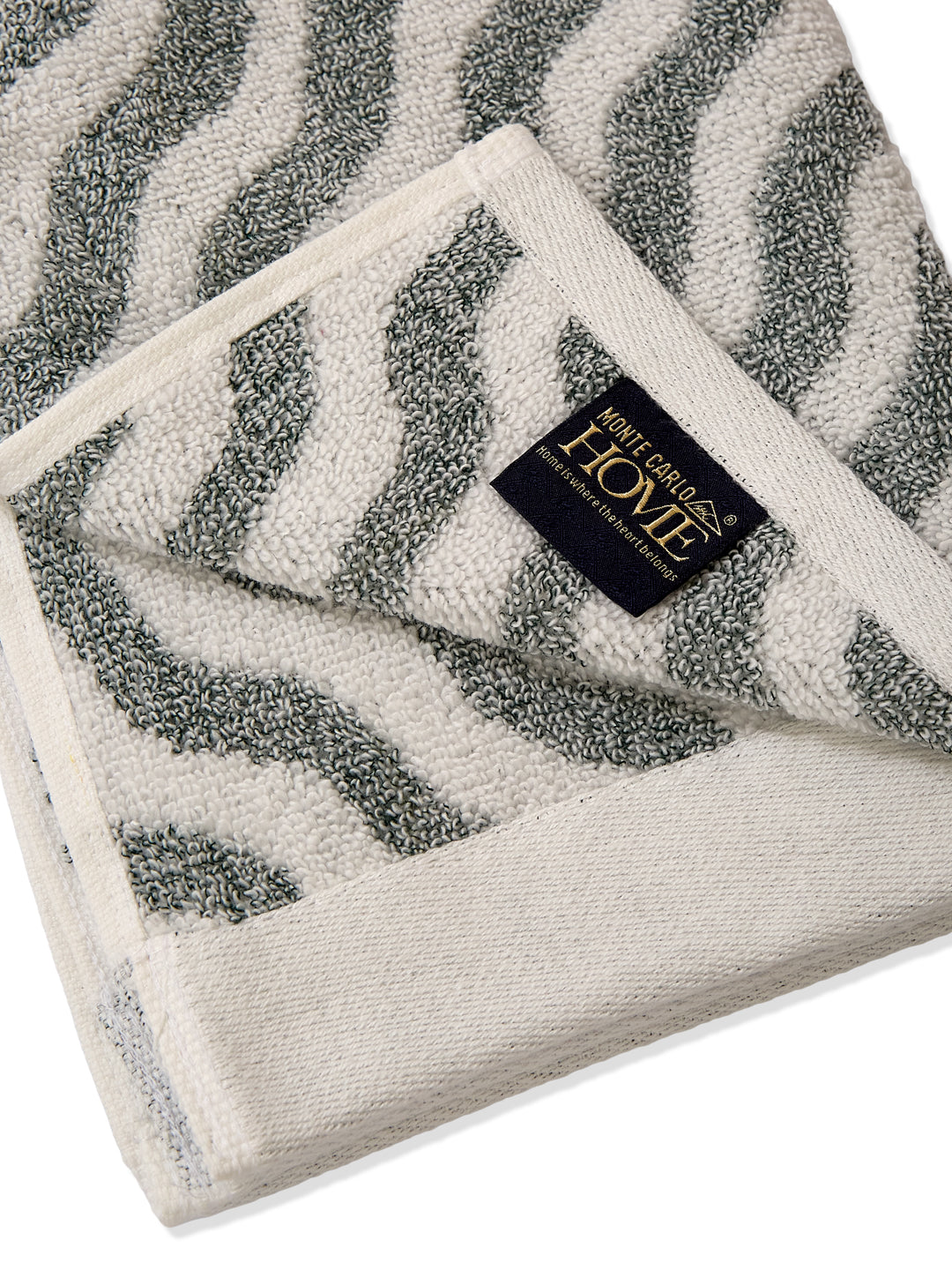Premium Green & White Pure Cotton Self Design 500 GSM Hand Towel 2 Pc Set (Green Weave Collection)