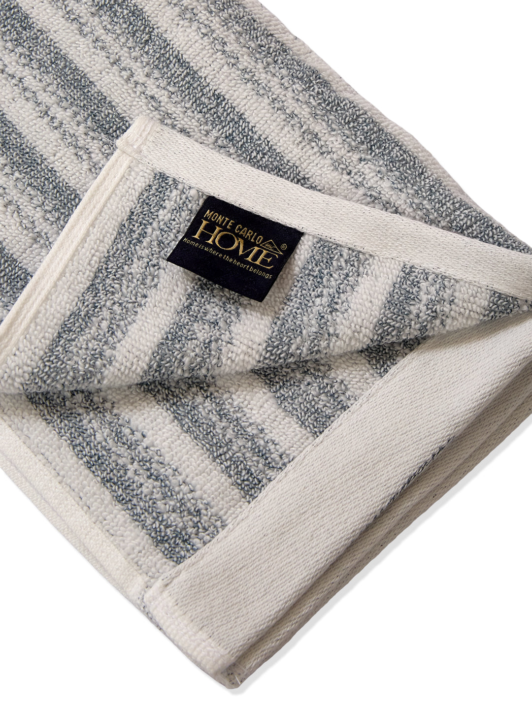 Premium Navy Blue & White Pure Cotton Self Design 500 GSM Hand Towel 2 Pc Set (Green Weave Collection)